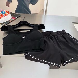 SMFK Black Tank Top and Shorts Set